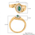 AAA Kagem Sambischer Smaragd, Weißer Zirkon Ring, 925 Silber Gelbgold Vermeil (Größe 16.00) ca. 0.48 ct image number 3