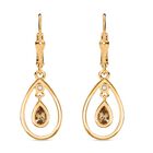 AA Natürlicher goldener Tansanit, Weißer Zirkon Ohrringe 925 Silber 750 Gelbgold Vermeil ca. 0.44 ct