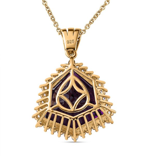 AA afrikanischer Amethyst und Zirkon-Anh&auml;nger mit Kette - 22,25 ct. image number 5