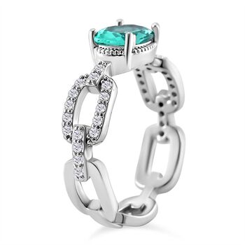 Gr&uuml;ner Zirkonia, Wei&szlig;er Zirkonia Ring Messing (Gr&ouml;&szlig;e 17.00)