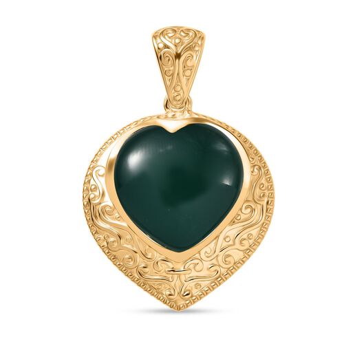 Verde Onyx Anhänger Messing Nickelfreies Messing ca. 19.83 ct image number 0