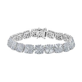 D'Joy Moissanit Armband ca. 19 cm 925 Silber rhodiniert ca. 17,12 ct.