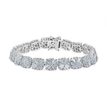 D'Joy Moissanit Armband ca. 19 cm 925 Silber rhodiniert ca. 17,12 ct.