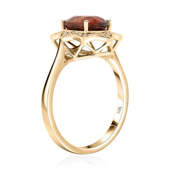 AAA Honig Granat und Diamant Ring in 417 Gold - 4 ct.