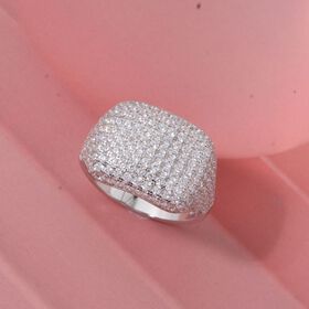 Lustro Stella Weißer Zirkonia Ring 925 Silber rhodiniert (Größe 17.00)