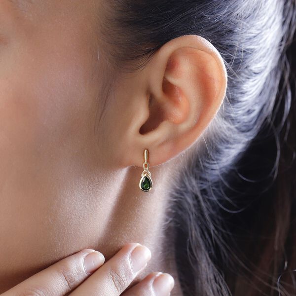 Nat&uuml;rliche Chromdiopsid-Ohrh&auml;nger - 0,92 ct. image number 3