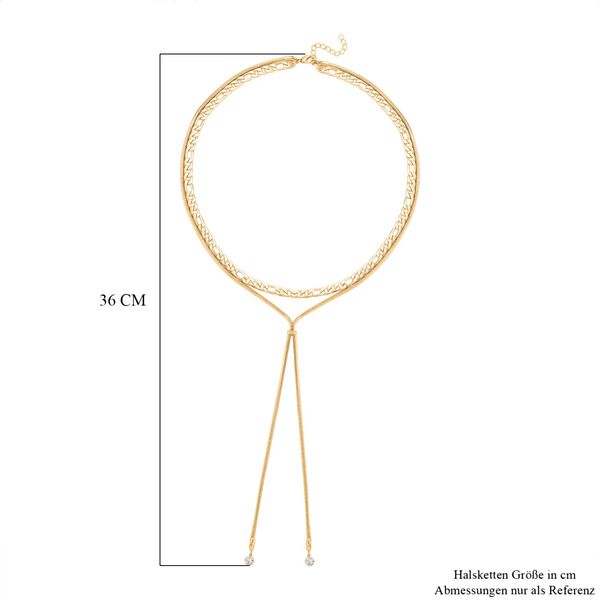 Kristall Halskette in Goldton, 52 cm image number 5