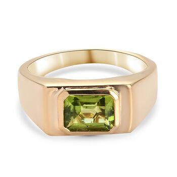 Nat&uuml;rlicher Peridot Ring 925 Silber vergoldet (Gr&ouml;&szlig;e 21.00) ca. 2,50 ct