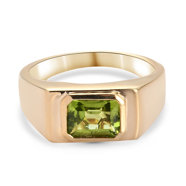 Nat&uuml;rlicher Peridot Ring 925 Silber vergoldet  ca. 2,50 ct