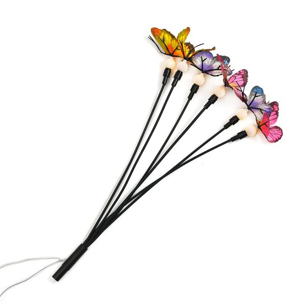 Set aus 4 solarbetriebenen Gartenlichtern in Schmetterlingsform, 8 Leuchtmodi, 70 cm image number 4