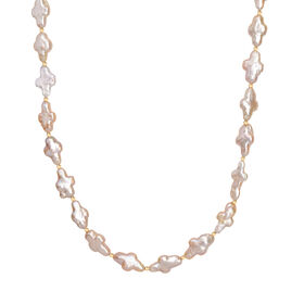 AAA Süßwasser Perle Halskette ca. 45 cm+ 5 cm Extender, 925 Silber 750 Gelbgold Vermeil