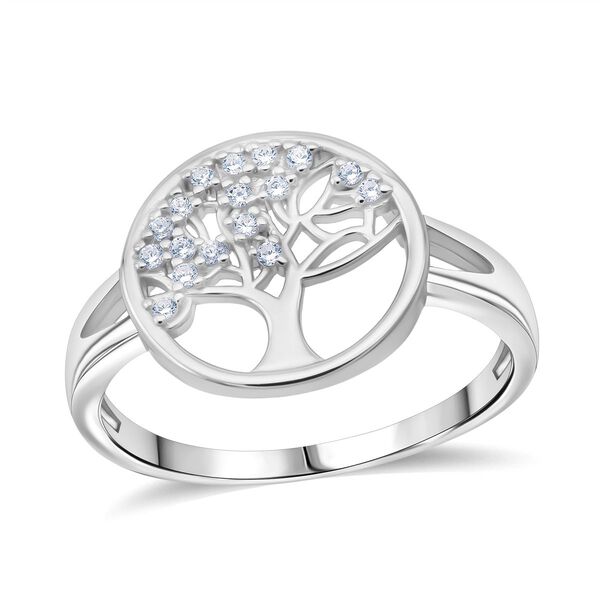 LUSTRO STELLA -  Wei&szlig;er Zirkonia Ring 925 Silber rhodiniert (Gr&ouml;&szlig;e 21.00) 0.17 ct image number 2