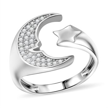 LUSTRO STELLA - Wei&szlig;er Zirkonia Ring 925 Silber rhodiniert (Gr&ouml;&szlig;e 20.00)