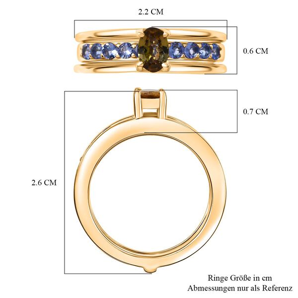 D'Joy 2er-Set nat&uuml;rliche goldene Tansanit und Tansanit Ringe - 1 ct. image number 8