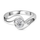 Moissanit Ring 925 Silber platiniert (Größe 16.00) ca. 0,46 ct