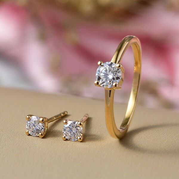 D'Joy Moissanit Schmuckset, 925 Silber vergoldet - 1,34 ct. image number 1