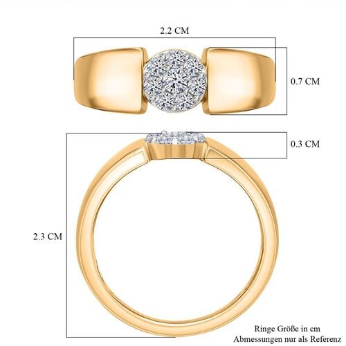 LUXURIANT DIAMOND- SI-GH Labor Diamant Ring, 925 Silber Gelbgold Vermeil - 0,25 ct. image number 5