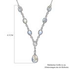 Premium Regenbogen Mondstein-Halskette, ca. 45 cm, 925 Silber platiniert ca. 8,81 ct image number 5