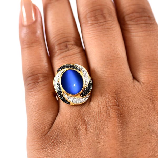 D'Joy Aurora Mondstein, schwarzer Spinell und Zirkon Ring - 5,54 ct image number 3