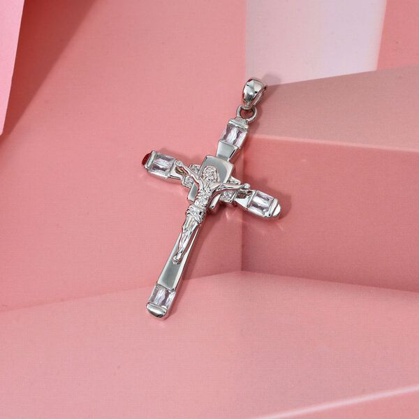 LUSTRO STELLA - Wei&szlig;er Zirkonia Anh&auml;nger 925 Silber rhodiniert image number 2