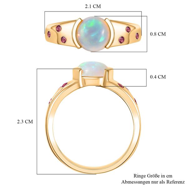 D'Joy AA Natürlicher, äthiopischer Welo Opal und Rubellit Ring - 1 ct. image number 7