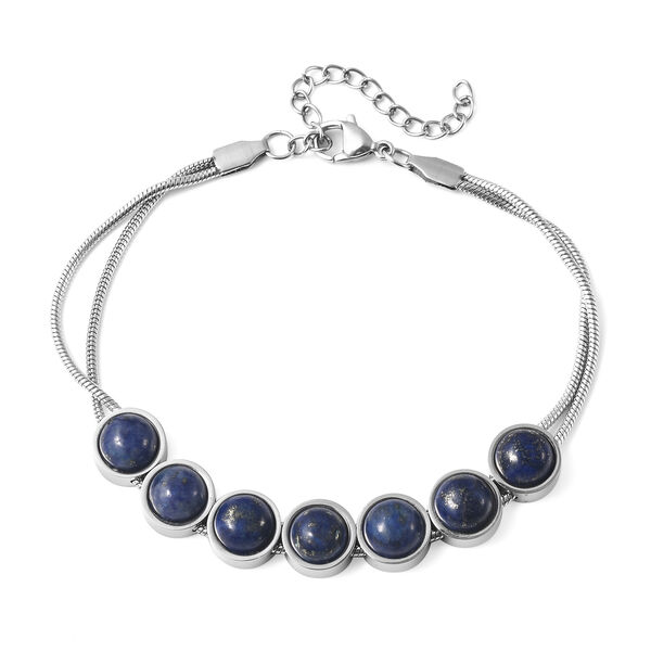 Lapislazuli-Armband, ca. 19 cm, Edelstahl ca. 16,45 ct image number 0