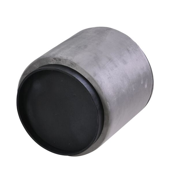 2er-Set Samt-Holz-Akzenthocker mit Knopfpolsterung, 45x45x47cm und 32x36cm, Grau image number 3