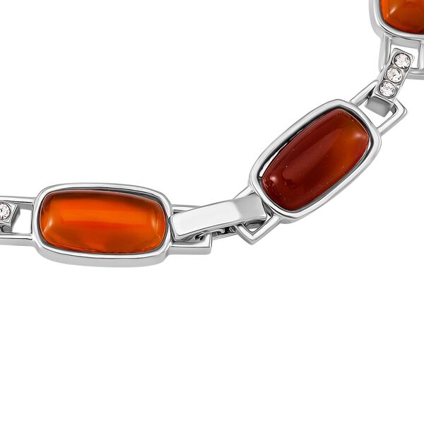 Roter Achat, Wei&szlig;er Kristall Armband Magnettherapie-Armband mit 4 Magneten, ca. 20 cm image number 4