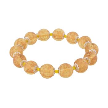 Champagnerfarbenes Armband im Murano-Stil, 16,5 cm