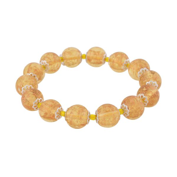 Champagnerfarbenes Armband im Murano-Stil, 16,5 cm image number 2