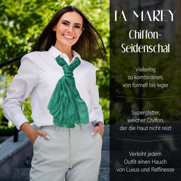 LA MAREY Seiden Chiffon Schal, grün image number 2
