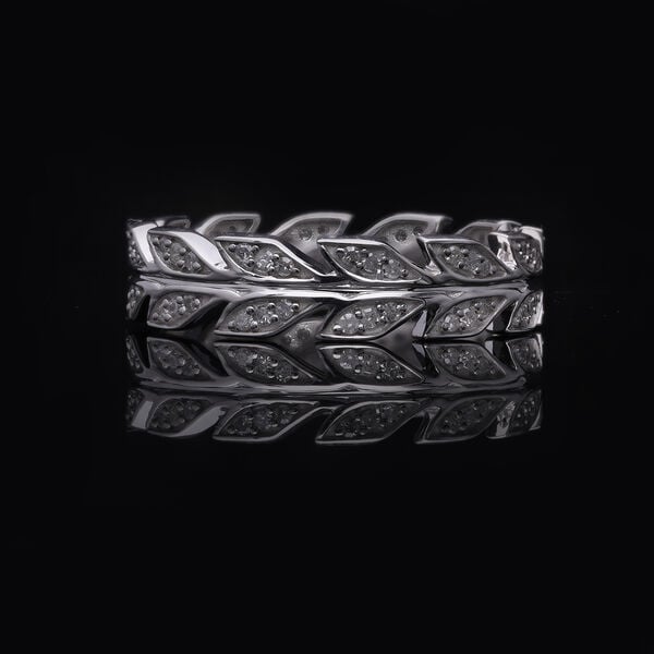 Weißer Diamant Ring 925 Silber platiniert (Größe 17.00) ca. 0.33 ct image number 1