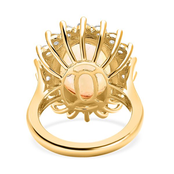 Nat&uuml;rlicher, &auml;thiopischer Opal und wei&szlig;er Zirkon-Ring - 7,40 ct. image number 6