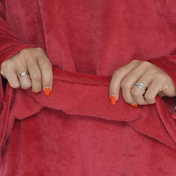 Flauschiger Hausanzug, One Size,  Rot image number 6