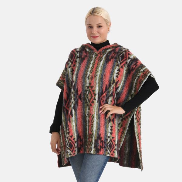 La Marey signature Printed pattern with hoodie ponchos