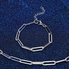 2er-Set- Büroklammer Halskette und Armband in Silberton image number 1