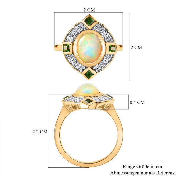 Natürlicher Äthiopischer Opal und Mehrfarbig Edelsteine Ring 925 Silber Vermeil image number 7