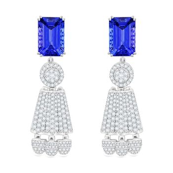 Chairman's Vault Collection - zertifiziert und gepr&uuml;ft RHAPSODY AAAA Tansanit und VS-EF Diamant Ohrringe in 950 Platin - 25,47 ct.