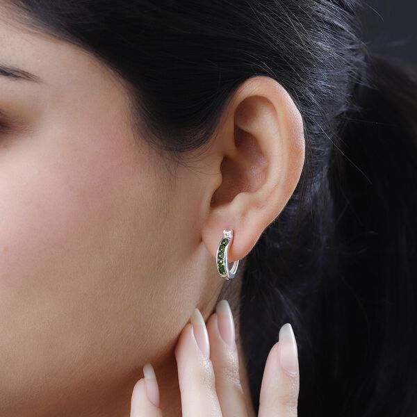 Nat&uuml;rlicher Chromdiopsid Ohrringe 925 Silber ca. 1.02 ct image number 3