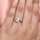 88 Facetten Moissanit Bypass Ring 925 Silber platiniert  ca. 0,57 ct image number 2