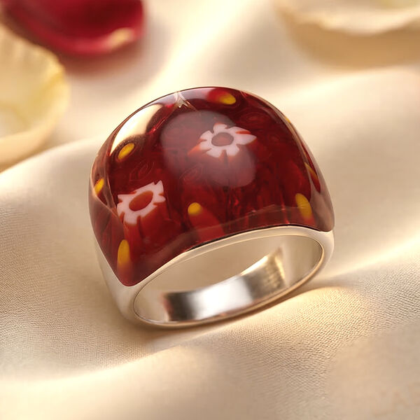 Roter Ring im Murano-Stil image number 2