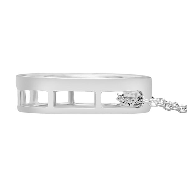 LUXURIANT SGL zertifizierter VS-EF Diamant Anh&auml;nger mit 50cm Kette, 925 Silber platiniert- 1 ct. image number 9