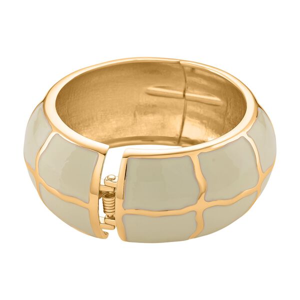 Emaille-Armreif mit Karomuster, ca. 18,5 cm, creme emailliert image number 6