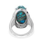 Blauer Türkis Ring, Edelstahl (Größe 18.00) ca. 12.15 ct image number 5