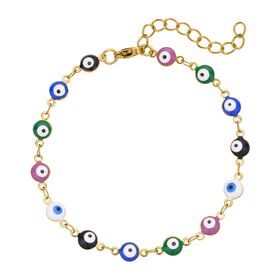 Mehrfarbiges, emailliertes Armband, ca. 19 cm, Edelstahl ca. 3,80g