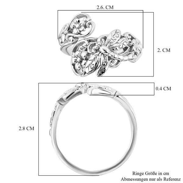 Royal Bali Kollektion- Bypass Ring in 925 Silber image number 6