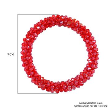 Rote Magie Farbe Kristall Armband, flexibel (ca. 18 - 19 cm)