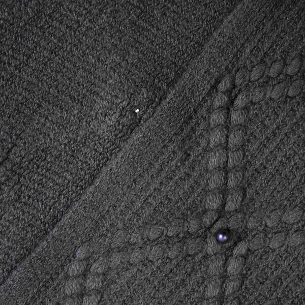 Strickschal mit Quasten und Perlen, Dunkelgrau image number 1