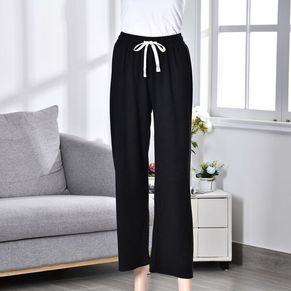 Sommerhose mit Kordelzug, Länge 96cm, Hüfte 53cm, Taille 6cm, Schwarz image number 2