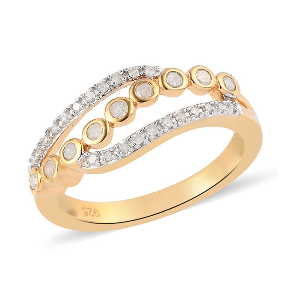 Diamant Ring 925 Silber Gelbgold Vermeil  ca. 0,25 ct image number 4